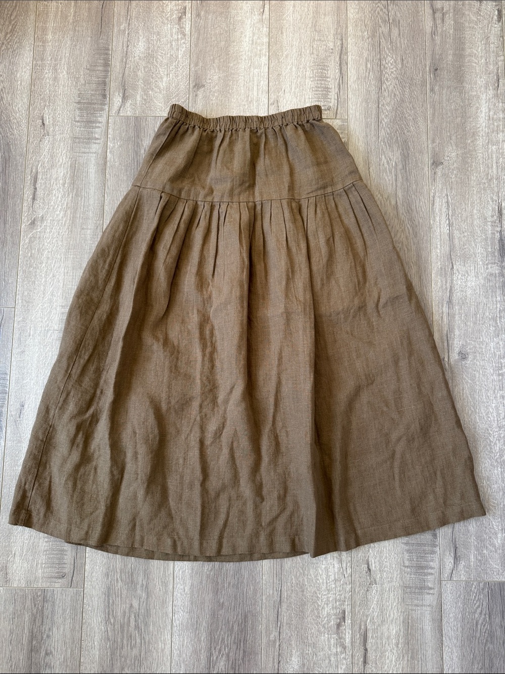 First Rite Lia & Amar 100% Linen Matching Set Brown Tank Top Skirt Size S - Picture 7 of 9